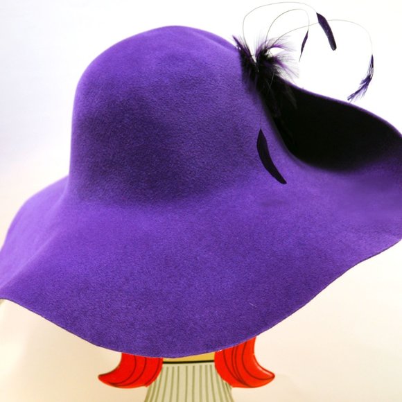 Women’s Picture Frame Wide Brim Hat 100% Wool OOAK main image 7